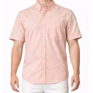 BEN SHERMAN Mens Short Sleeve Shirt Size M Pink Button Down Pocket Spring NWT